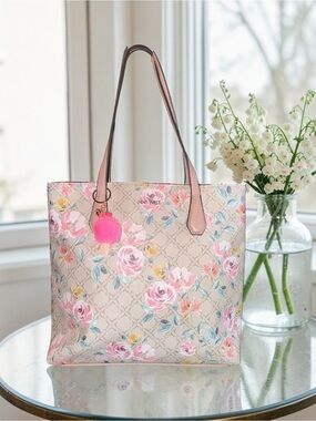 Floral Pink Nine West Tote Bag with Ice cream Bag Charm